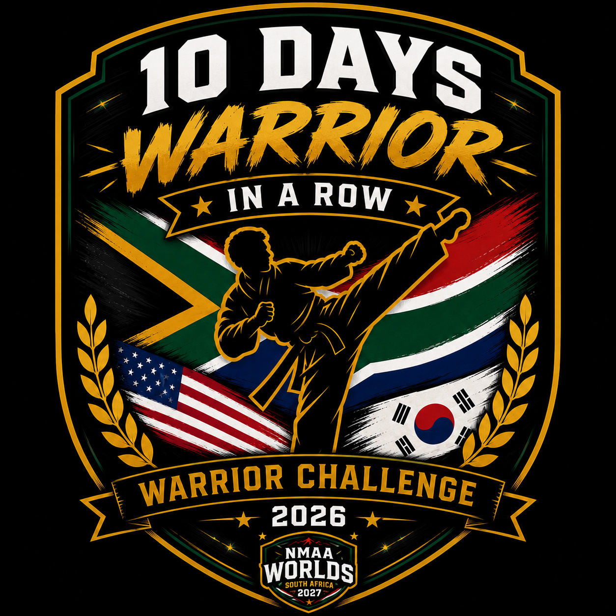 10 Days Warrior In A Row recognition badge